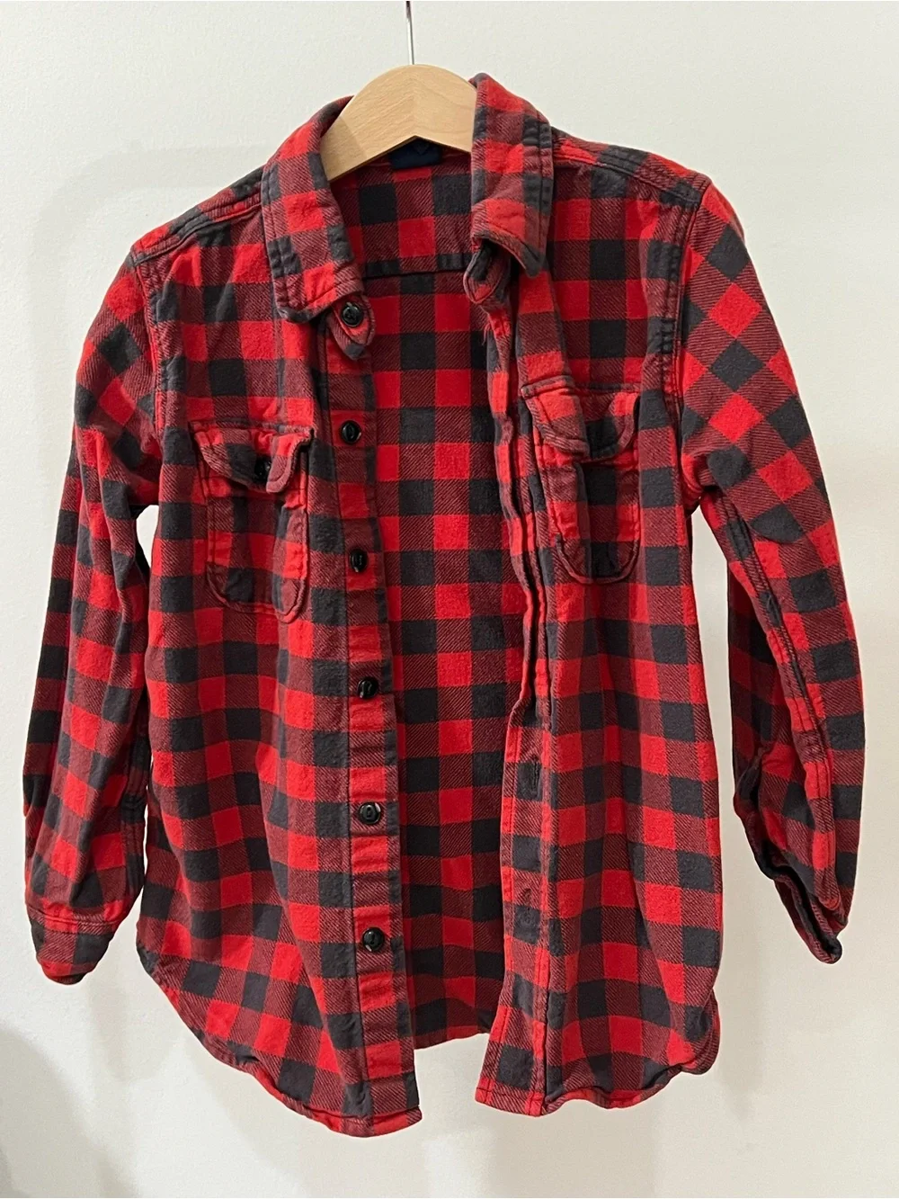 GAP Red & Black Plaid Button-Down Shirt